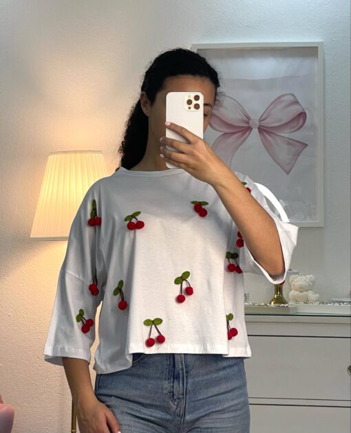 Crop Top με κεράσια