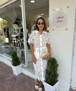 Κομψό Φόρεμα με Κουμπιά